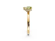Hidden Halo Engagement Ring Setting for Fancy Yellow Heart-Shaped Center with Plain Band and Tall Prong Head in Yellow Gold