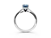 Solitaire Engagement Ring Setting for Fancy Blue Emerald Cut Center with Knife Ridge Band and Claw Prong Head in Platinum