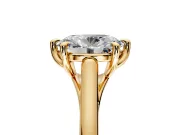 Solitaire Engagement Ring Setting for Oval Center with Cathedral Band and Prong Head in Yellow Gold