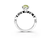 Solitaire Engagement Ring Setting for Fancy Yellow Marquise Center with Milgrain Bezel Accents and Prong Head in Platinum