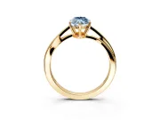 Solitaire Engagement Ring Setting for Fancy Blue Marquise Center with Plain Bypass Twist Band and Prong Head in Yellow Gold