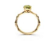 Solitaire Engagement Ring Setting for Fancy Yellow Radiant Cut Center with Bamboo Band and Prong Head in Yellow Gold