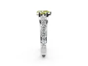 Solitaire Engagement Ring Setting for Fancy Yellow Pear-Shaped Center with Graduated Shared Prongs and Prong Head in Platinum