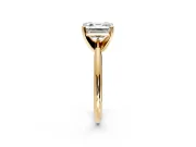 Solitaire Engagement Ring Setting for Asscher Cut Center with Knife Ridge Band and Claw Prong Head in Yellow Gold