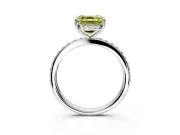 Solitaire Engagement Ring Setting for Fancy Yellow Asscher Cut Center with Fine Pave Band and Prong Head in Platinum