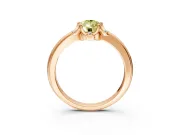 Floral Frame Engagement Ring Setting for Fancy Yellow Pear-Shaped Center with Accent Clusters and Prong Head in Rose Gold