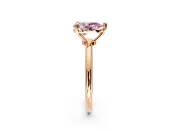 Minimalist Solitaire Engagement Ring Setting for Fancy Pink Pear-Shaped Center with Thin Band and Prong Head in Rose Gold