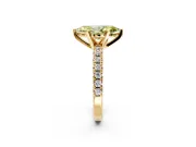 Solitaire Engagement Ring Setting for Fancy Yellow Marquise Center with Large Accents and Prong Head in Yellow Gold