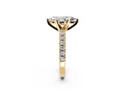 Solitaire Engagement Ring Setting for Marquise Center with Large Accents and Prong Head in Yellow Gold