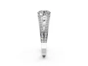 Split Shank Engagement Ring Setting for Round Cut Center with Pave Split Shank and Prong Head in Platinum