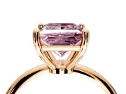 Minimalist Solitaire Engagement Ring Setting for Fancy Pink Princess Cut Center with Thin Band and Prong Head in Rose Gold