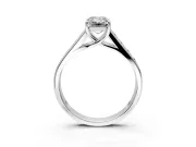 Solitaire Engagement Ring Setting for Emerald Cut Center with Cathedral Channel Band and Prong Head in Platinum