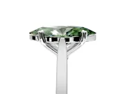 Solitaire Engagement Ring Setting for Fancy Green Marquise Center with Tapered Shoulders and Prong Head in Platinum