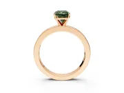 Solitaire Engagement Ring Setting for Fancy Green Radiant Cut Center with Channel Baguette Band and Prong Head in Rose Gold