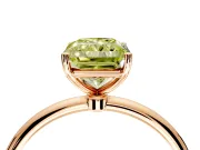 Solitaire Engagement Ring Setting for Fancy Yellow Radiant Cut Center with Straight Thin Band and Prong Head in Rose Gold