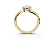 Tension Engagement Ring Setting for Pear-Shaped Center with Wide Flat Band and Tension Head in Yellow Gold