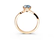 Solitaire Engagement Ring Setting for Fancy Blue Oval Center with Plain Split Shank and Prong Head in Rose Gold