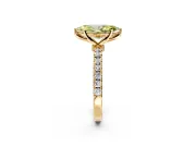 Open Basket Engagement Ring Setting for Fancy Yellow Marquise Center with Pave Band and Prong Head in Yellow Gold