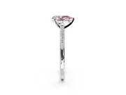 Solitaire Engagement Ring Setting for Fancy Pink Pear-Shaped Center with Channel Accents and Prong Head in Platinum