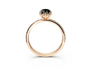 Hidden Halo Engagement Ring Setting for Fancy Black Marquise Center with Pave Band and Prong Head in Rose Gold