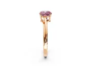 Solitaire Engagement Ring Setting for Fancy Pink Cushion Cut Center with Plain Bypass Twist Band and Prong Head in Rose Gold