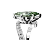 Solitaire Engagement Ring Setting for Fancy Green Marquise Center with Pave Bypass Swirl Band and Prong Head in Sterling Silver