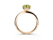 Solitaire Engagement Ring Setting for Fancy Yellow Round Cut Center with Fine Pave Band and Prong Head in Rose Gold
