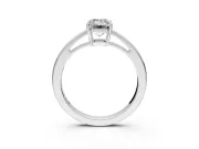 Solitaire Engagement Ring Setting for Emerald Cut Center with Open Cathedral Shoulders and Prong Head in Platinum