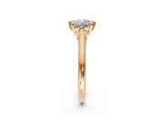 Solitaire Engagement Ring Setting for Cushion Cut Center with Cathedral Band and Prong Head in Rose Gold