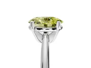 Solitaire Engagement Ring Setting for Fancy Yellow Oval Center with Knife Ridge Band and Claw Prong Head in Platinum