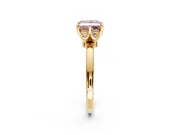 Solitaire Engagement Ring Setting for Fancy Pink Princess Cut Center with Plain Band and Tulip Prong Head in Yellow Gold
