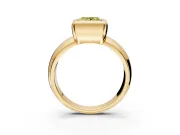 Solitaire Engagement Ring Setting for Fancy Yellow Princess Cut Center with Wide Band and Bezel Head in Yellow Gold