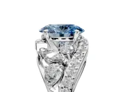 Halo Engagement Ring Setting for Fancy Blue Oval Center with Marquise and Pave Bypass Band and Prong Head in White Gold