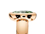 Solitaire Engagement Ring Setting for Fancy Green Marquise Center with Wide Band and Bezel Head in Rose Gold
