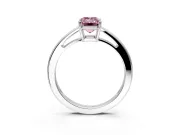 Solitaire Engagement Ring Setting for Fancy Pink Emerald Cut Center with Open Cathedral Shoulders and Prong Head in Platinum