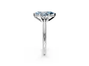 Solitaire Engagement Ring Setting for Fancy Blue Marquise Center with Knife Ridge Band and Claw Prong Head in Platinum