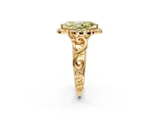 Halo Engagement Ring Setting for Fancy Yellow Marquise Center with Open Scroll Shoulders and Prong Head in Yellow Gold