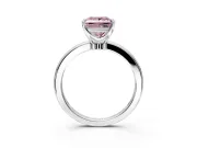 Solitaire Engagement Ring Setting for Fancy Pink Princess Cut Center with Plain Band and Tulip Prong Head in Sterling Silver