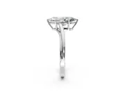 Solitaire Engagement Ring Setting for Marquise Center with Plain Bypass Twist Band and Prong Head in Sterling Silver