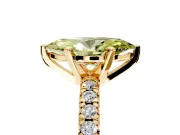 Solitaire Engagement Ring Setting for Fancy Yellow Marquise Center with Large Accents and Prong Head in Yellow Gold