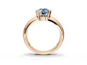 Tension Engagement Ring Setting for Fancy Blue Oval Center with Wide Flat Band and Tension Head in Rose Gold