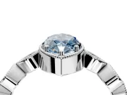 Vintage Station Engagement Ring Setting for Fancy Blue Marquise Center with Accents and Prong Head in White Gold