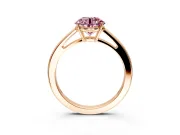Solitaire Engagement Ring Setting for Fancy Pink Round Cut Center with Open Cathedral Shoulders and Prong Head in Rose Gold