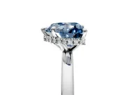 Hidden Halo Engagement Ring Setting for Fancy Blue Heart-Shaped Center with Plain Band and Tall Prong Head in Platinum