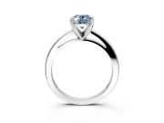 Solitaire Engagement Ring Setting for Fancy Blue Oval Center with Basket Rail and Prong Head in White Gold