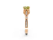Solitaire Engagement Ring Setting for Fancy Yellow Cushion Cut Center with Marquise and Bezel Accents and Prong Head in Rose Gold