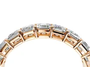 Asscher Cut Lab-Grown Diamond Half Eternity Wedding Band with Shared-Prong Setting in Rose Gold