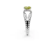 Halo Engagement Ring Setting for Fancy Yellow Cushion Cut Center with Rope Twist Split Shank and Prong Head in Platinum