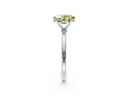 Solitaire Engagement Ring Setting for Fancy Yellow Oval Center with Straight Thin Band and Prong Head in White Gold