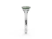 Solitaire Engagement Ring Setting for Fancy Green Princess Cut Center with Cathedral Band and Prong Head in White Gold